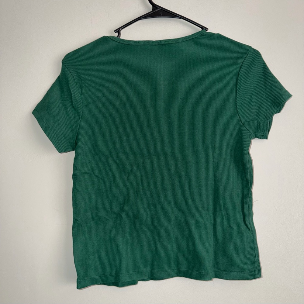 wild fable Dark Green Ribbed Crop Tee - Short Sleeve - Picture 4 of 4